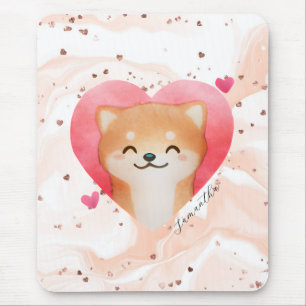 Mousepad Shiba Inu Bonita em Coração