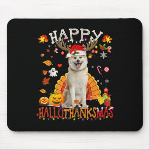Mousepad Shiba Inu Cachorro Dia das Bruxas Cachorro Feliz
