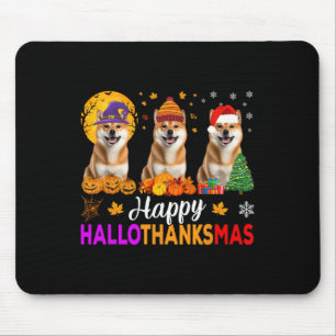 Mousepad Shiba Inu Cachorro Halloween Hallothanksmas 1
