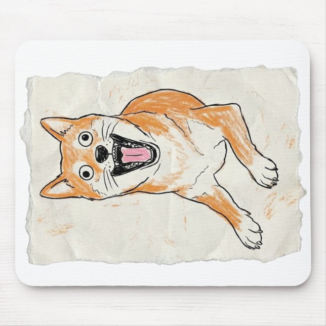 Mousepad Shiba Inu Gritando Engraçado - Crayon Caos Interno (Frente)