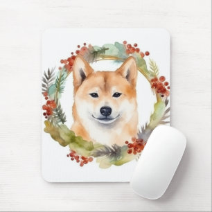 Mousepad Shiba Inu Wreath Festivo
