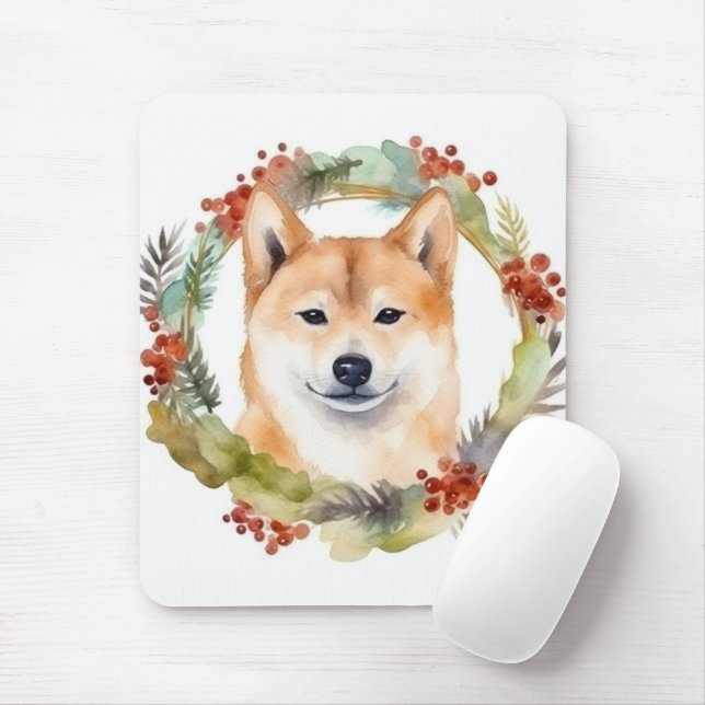 Mousepad Shiba Inu Wreath Festivo (Com mouse)