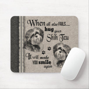 Mousepad Shih Tzu art quando tudo falha aspas