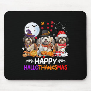 Mousepad Shih Tzu Dog Natal Feliz Hallothankmas Obrigado