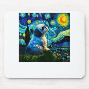 Mousepad Shih Tzu Funny, Cachorro, Van Gogh
