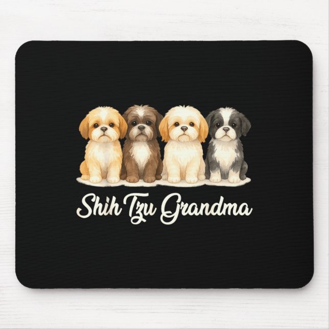 Mousepad Shih Tzu Grandma Cute Dog Lover Gift Funny Women P (Frente)