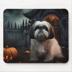Mousepad Shih Tzu Halloween Assustador