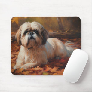 Mousepad Shih Tzu no outono deixa cair inspiração