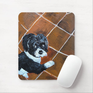 Mousepad Shih Tzu no Terrace Pintura por Alfred Fox