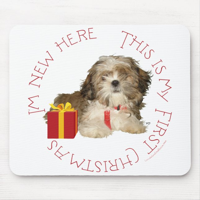 Mousepad Shih Tzu Puppy Primeiro Natal (Frente)