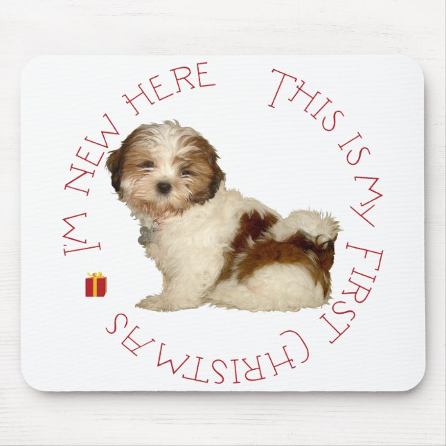 Mousepad Shih Tzu Puppy Primeiro Natal (Frente)
