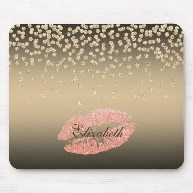 Mousepad Shiny Foil Confetty Ou Diamond, Lábios Personaliza (Frente)