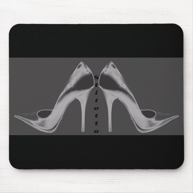 Mousepad Shiny Silver Stiletto Art (Frente)