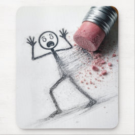 Mousepad Shocked Stick Figure Man with Eraser