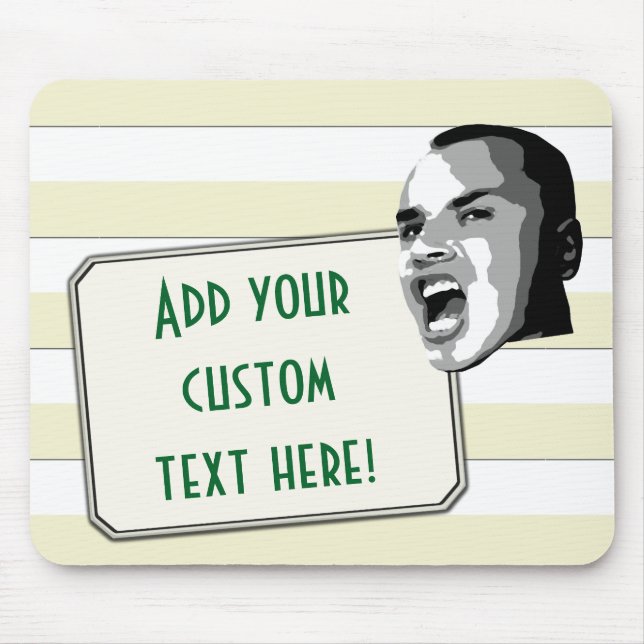 Mousepad Shout de Texto Personalizado em Listras Amarelas d (Frente)