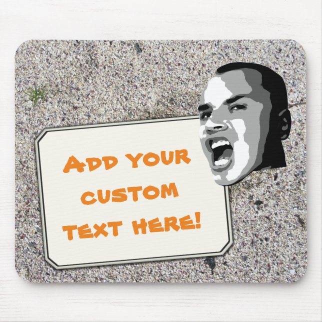 Mousepad Shout de Texto Personalizado em Sand Beach (Frente)