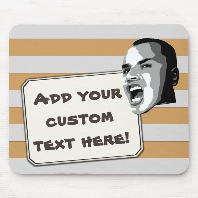 Mousepad Shout de Texto Personalizado nas Faixas de Prata d (Frente)