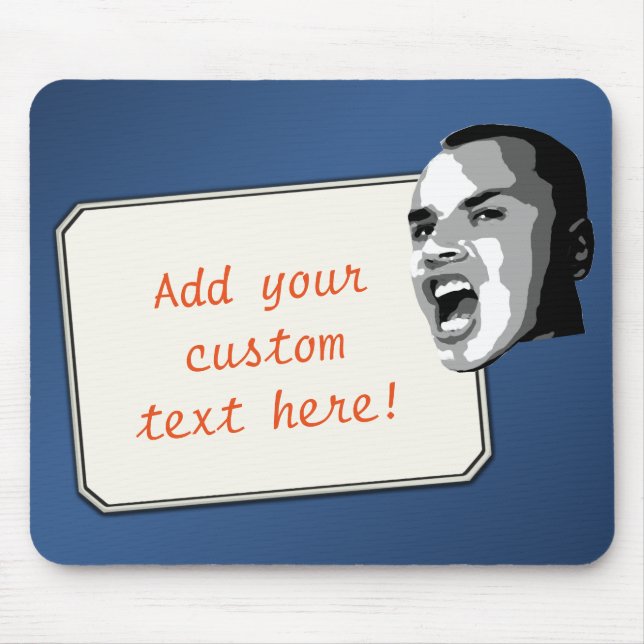 Mousepad Shout de Texto Personalizado no Gradiente Azul (Frente)