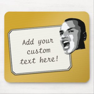 Mousepad Shout de Texto Personalizado no Gradiente Dourado