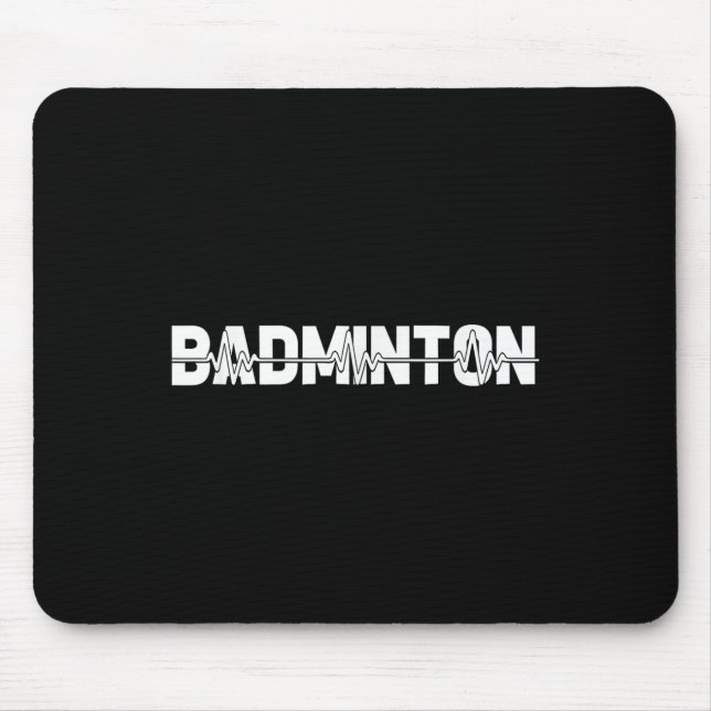 Mousepad Shuttle Badminton - Racquet Court Player Ekg Heart (Frente)