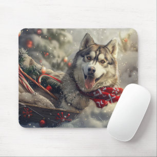 Mousepad Siberian Husky Dog Festivo