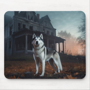 Mousepad Siberian Husky Halloween Assustador