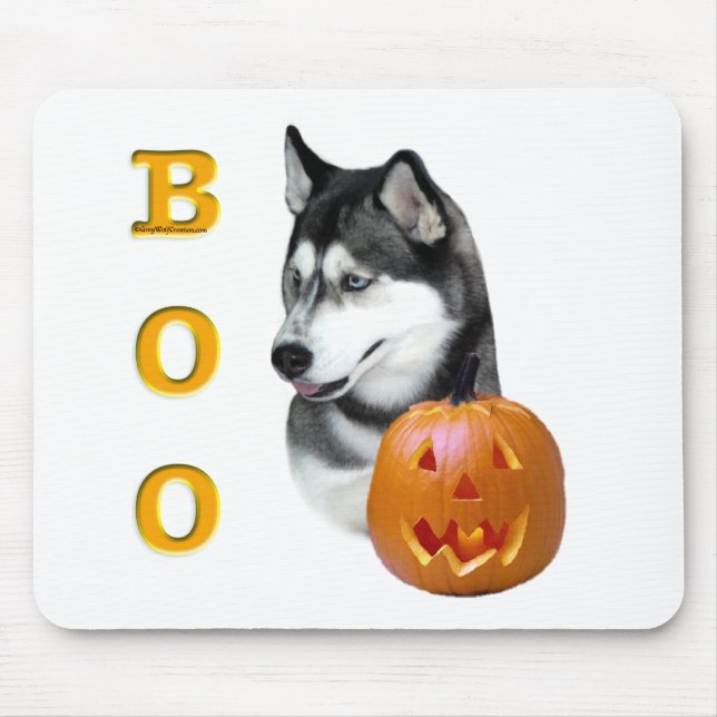 Mousepad Siberian Husky (preto) Boo (Frente)
