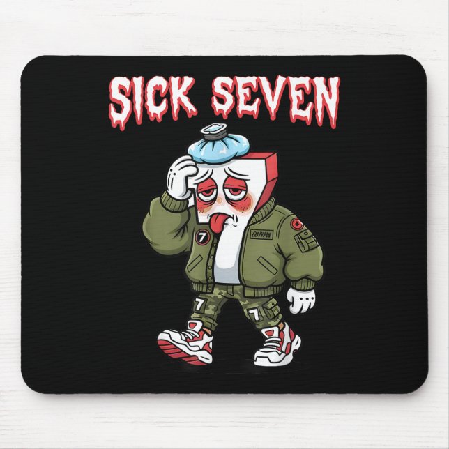 Mousepad Sick Seven 67 Meme Divertido Gíria Gen Alpha Brain (Frente)