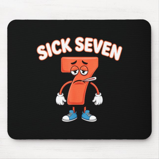 Mousepad Sick Seven Meme Tee Six Seven Fun Wordplay  (Frente)