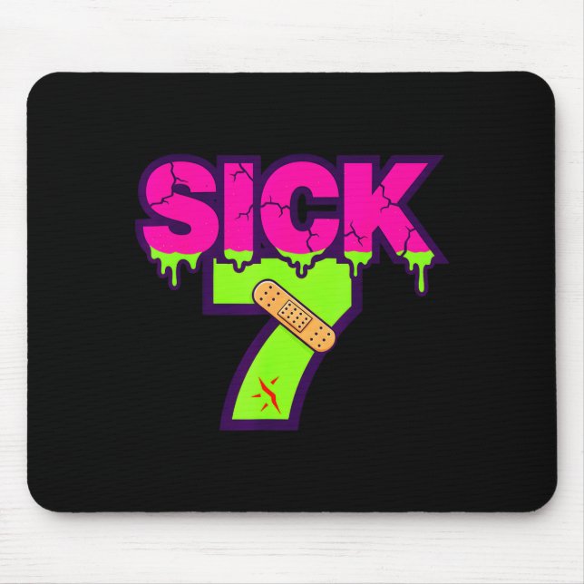 Mousepad Sick Seven Meme Tee Six Seven Fun Wordplay Drip  (Frente)