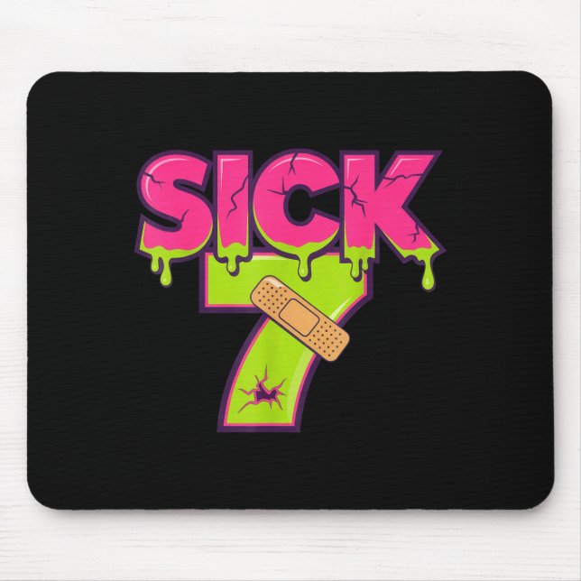 Mousepad Sick Seven Meme Tee Six Seven Fun Wordplay Drip  (Frente)