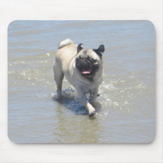 Mousepad Sid the Pug at Dog Beach, San Diego, CA (Frente)