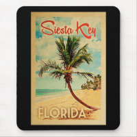 Siesta Key Florida Palm Tree Beach Viagens vintage