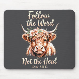 Mousepad Siga A Palavra Não O Rebanho Bíblico Vaca Cristã