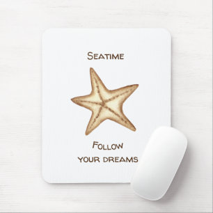 Mousepad Siga seus sonhos aquarela Seatime Estrela do Mar