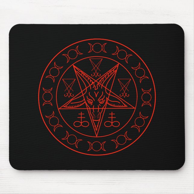 Mousepad Sigil da lua tripla de Baphomet e sigil do lucifer (Frente)