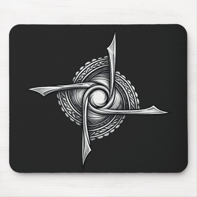 Mousepad Sigilo de Lâmina Espiral – Símbolo Rotacional Abst (Frente)