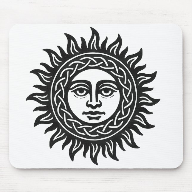 Mousepad Sigilo do Rosto Solar – Emblema do Sol Negro (Frente)