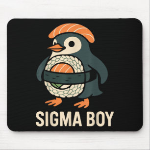 Mousepad Sigma Boy Italiano Brainrot Engraçado Meme Penguin