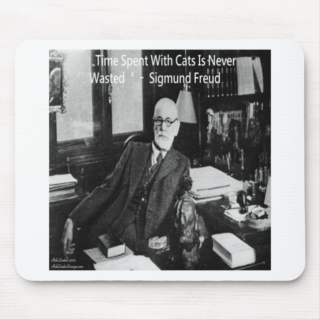 Mousepad Sigmund Freud em seu escritório & Citação engraçad (Frente)