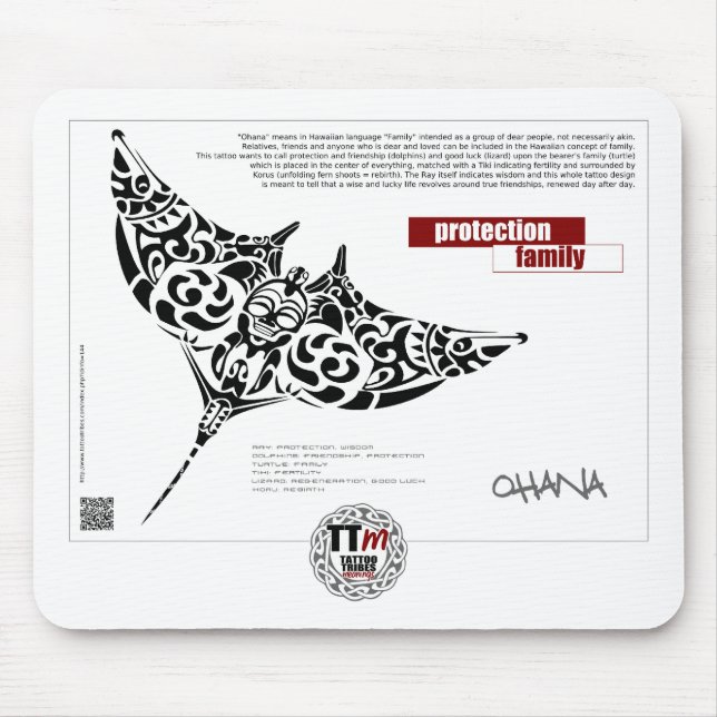 Mousepad Significados do TT - raio de manta de OHANA (Frente)