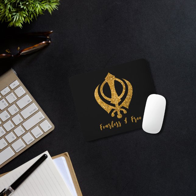 Mousepad Sikh Khanda "Sem medo e livre" (Criador carregado)