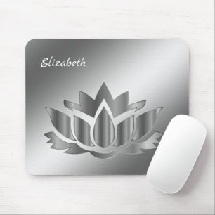 Mousepad Silêncio metálico de meditação com seu nome mouse