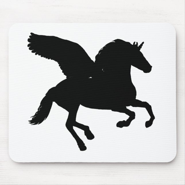 Mousepad Silhouette de Unicórnio Alado (Frente)