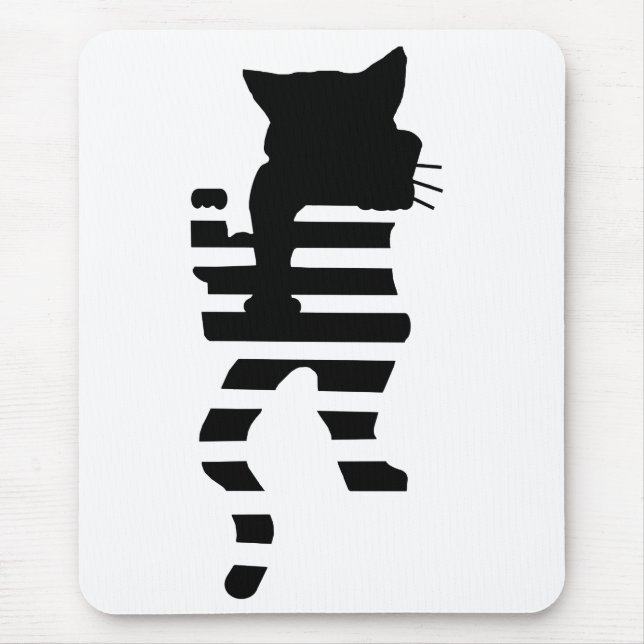 Mousepad Silhouette Gato Preto (Frente)