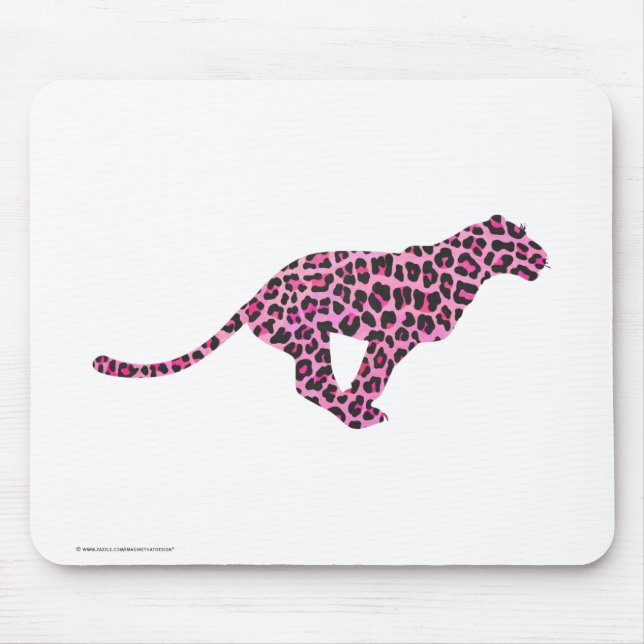 Mousepad Silhouette Pink e Black Leopard (Frente)