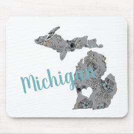 Mousepad Silhouette Preenchida do Michigan Floral