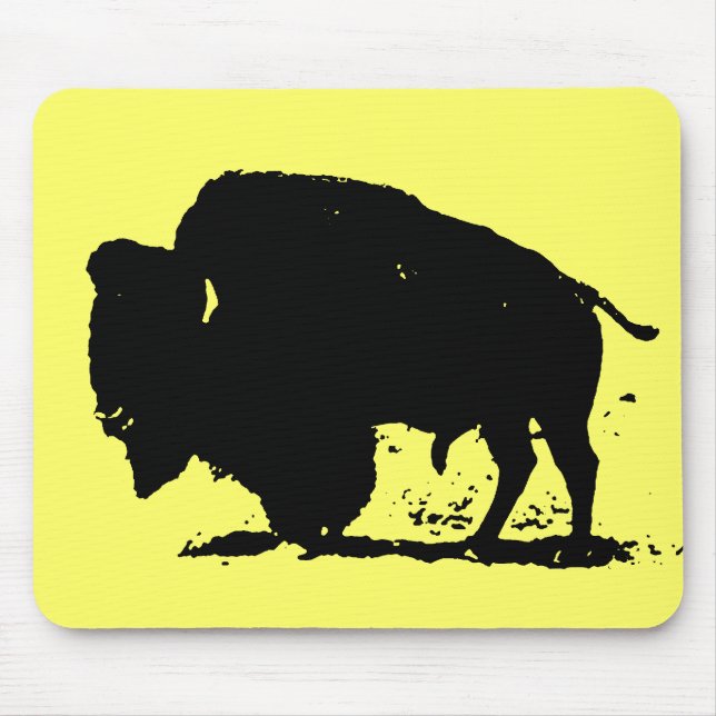 Mousepad Silhoute de Buffalo Preto e Branco (Frente)