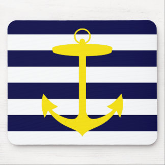 Mousepad Silhueta amarela da âncora