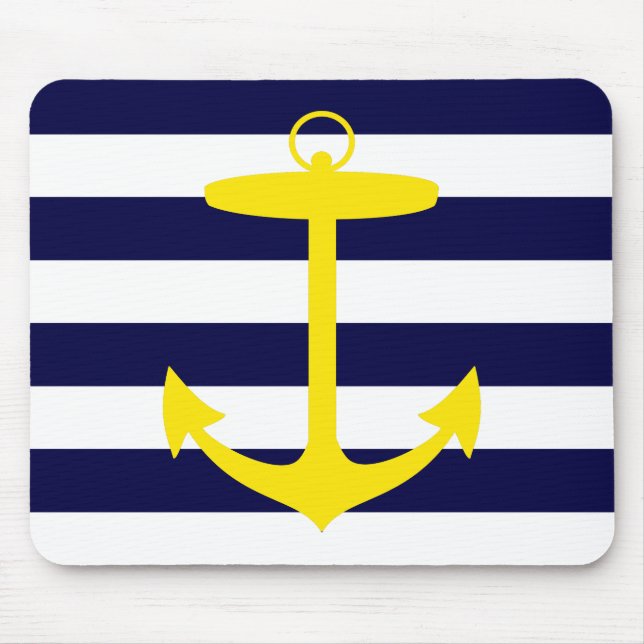 Mousepad Silhueta amarela da âncora (Frente)